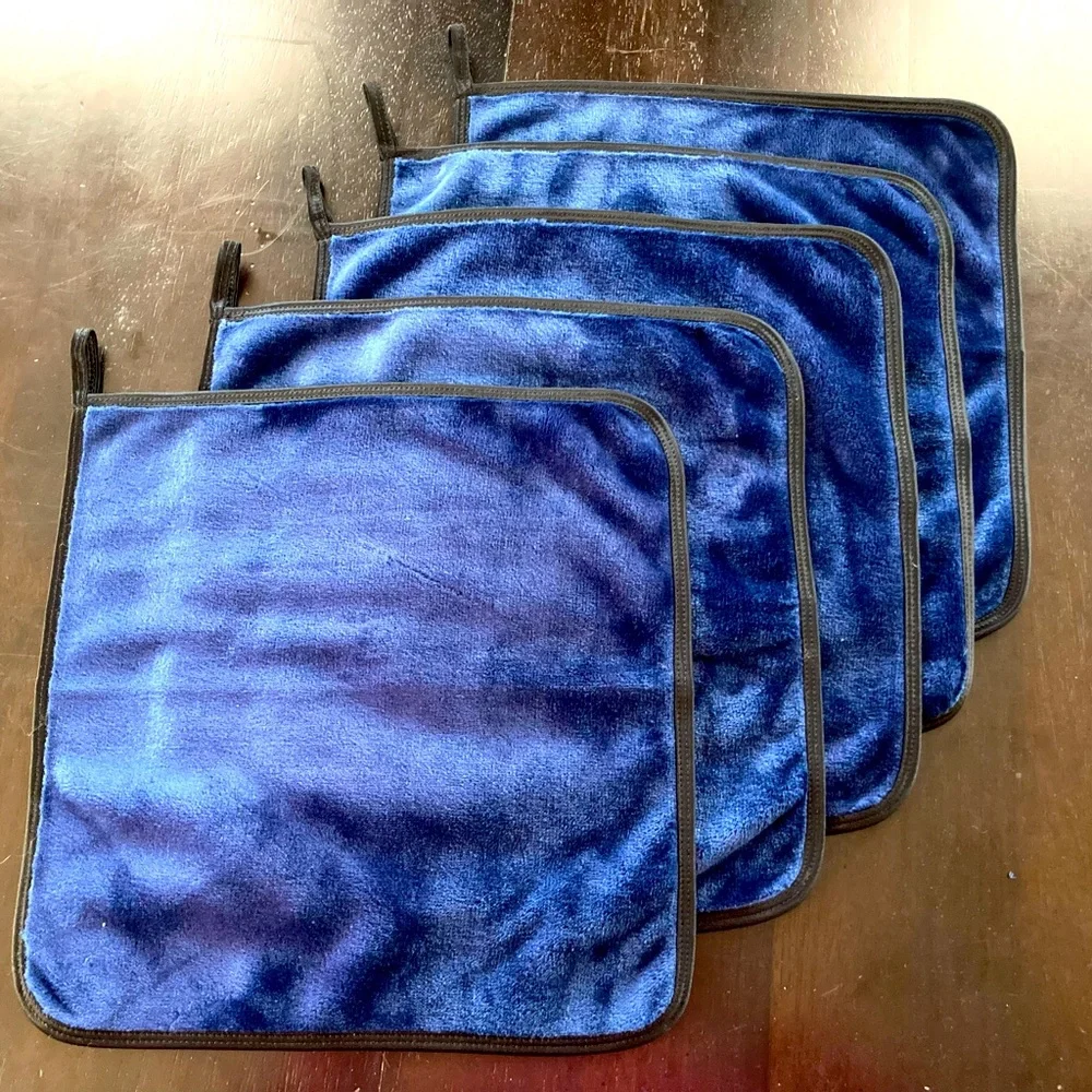 12” Blue Microfiber Makeup Removing Cloths (5 count)